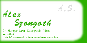 alex szongoth business card